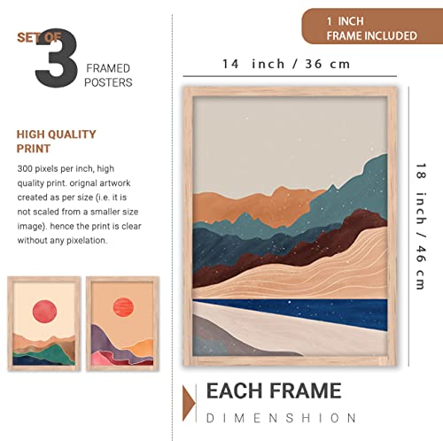 Image of Kotart Modern Wall Art Framed Painting for Wall Decoration - Wall Painting for Living Room, Bedroom - Big Size Wall Painting for Wall Decor (Multi, Framed) Set of 3 (Large, Painting 05)