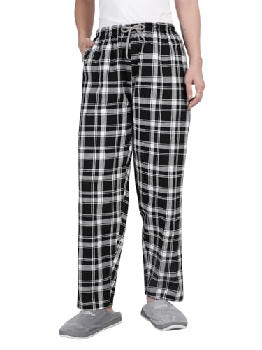 Image of KRYPTIC Women's 100% Pure Cotton Woven Pyjama | Mid Rise Relaxed Fit Full Length Nightwear Pant with Elasticated Drawstring Waistband & Side Pocket | Comfortable Lounge, Sleepwear & Casual Bottom Wear