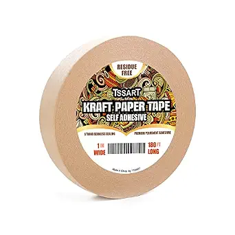 Kraft Paper Tape K49 - Self Adhesive Brown Frame Backing Tape, 1 inch x 180 ft