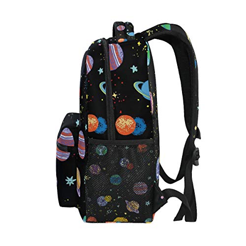My Daily School Mochilas Planet Doodle Universe Bolsa para laptop feminina casual para meninos e men