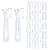 40Pcs Plastic Curtain Hooks,Pinch Pleat Hooks,Adjustable Pinch Curtains Hook Clips Drapery Hook for Pleated Drapes System Shower Window Door Curtains