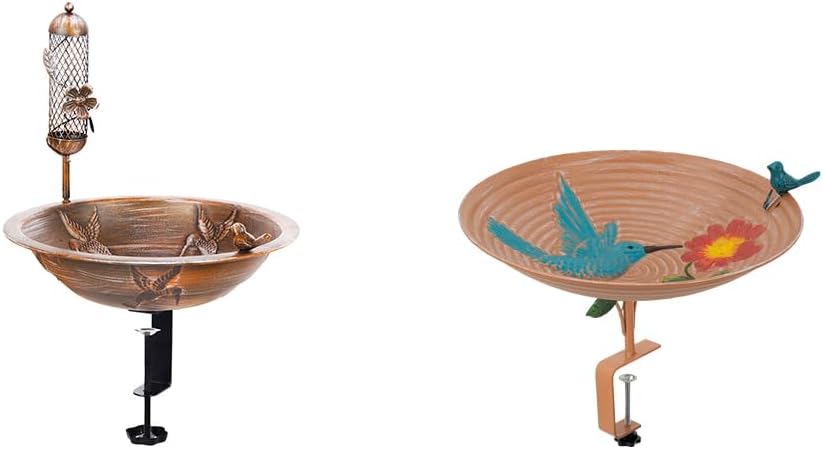 DREAMSOUL Deck Bird Bath + 13" Deck Mounted Bird Bath