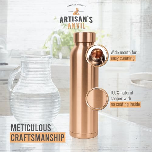 Image of Copper Water Bottle 32oz, 100% Pure Smooth, Ayurvedic