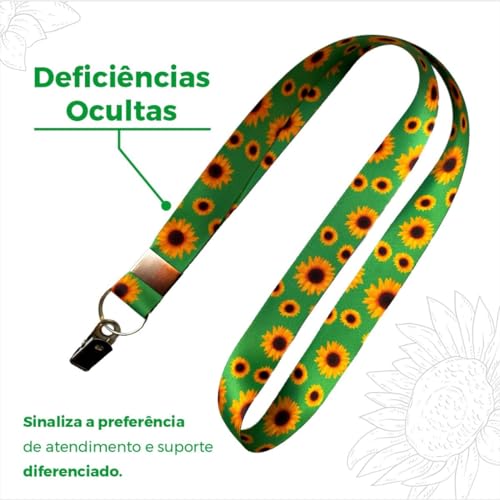 Cordão Girassol de Identificação de Deficiências Ocultas, Surdez, Sindrome de Down, TEA e Autismo co