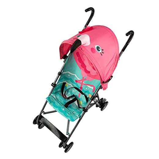 Cosco Character Umbrella Stroller, Easy to Store Anywhere with its Compact Umbrella fold, Pink Flamingo