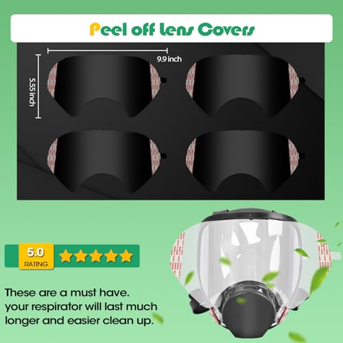 Trudsafe 50 Pack Peel Off Lens Cover Compatible for 6885, 6000, 6700, 6800, 6900 Series Respirator Mask Protective Cover(Pack of 50)