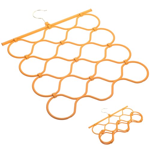 Abaodam Organizador para Bufandas y Corbatas Diseño Plegable, Material Sintético Naranja, 18 Ranuras, Ahorra Espacio Adecuado para Armarios y Baños