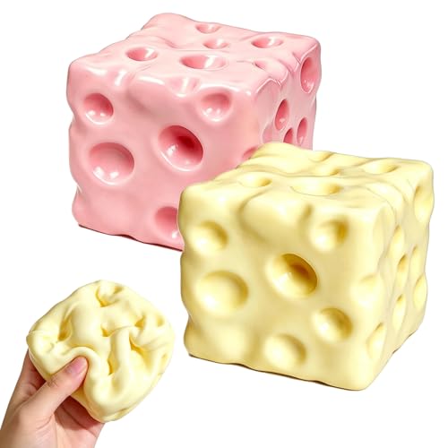 2 PCS Cheese Squishy,Shapeable No Rebound Coconut Oil Squishy Squeeze Toy