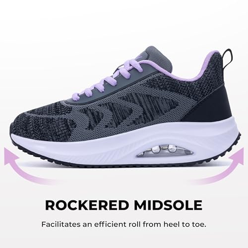 Image of SURRAY Women's Wide Width Walking Shoes - Plantar Fasciitis Arch Support Orthotic Sneakers, Comfortable Tennis Shoes for Casual Gym Workout US Size 6-11
