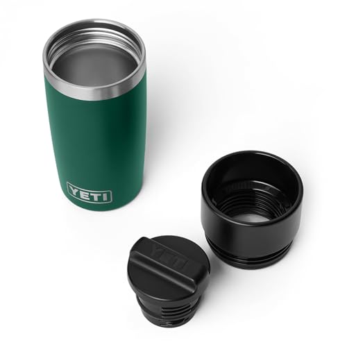 Image of YETI Rambler 12 oz Travel Bottle, Stainless Steel, Vacuum Insulated with Leakproof Commuter Cap, Black Forest Green