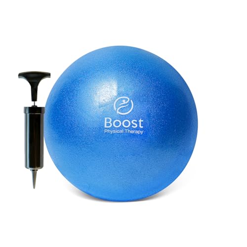 BOOSTFIT Small Exercise Ball with Pump, 9 Inch Mini Pilates Ball with Exercise Guide, Small Workout...
