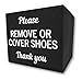 Shoe Cover Box | Disposable Shoe Bootie Holder for Realtor Listings and Open Houses | Please Remove or Cover Shoes Black Bin