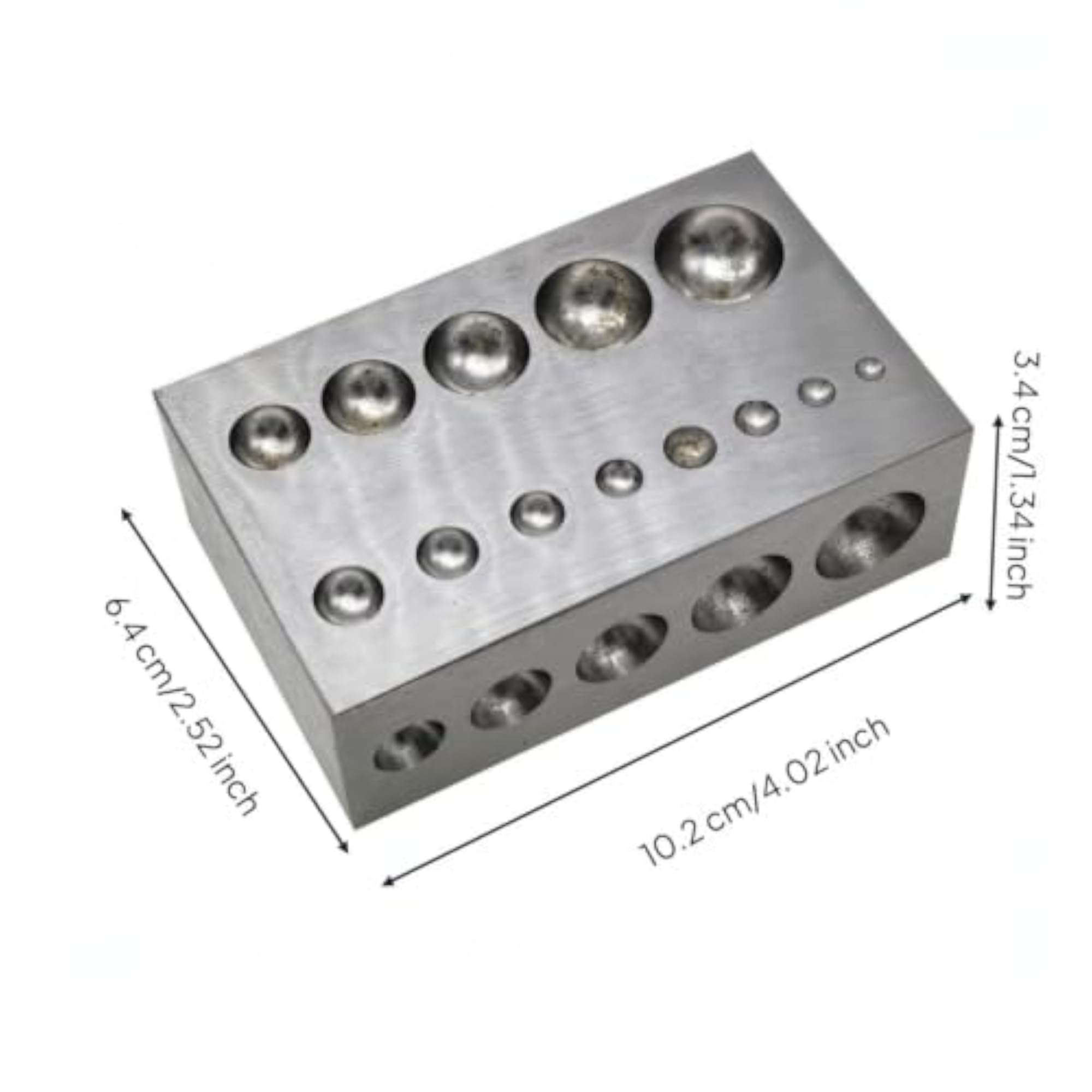 Multi-Cavity Steel Dapping Block, Heavy-Duty Jewelry Forming Tool