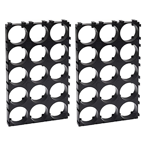 15Pcs 18650 Lithium Battery Cell Holder 3X5 Cell Spacer Bracket Stand Battery Storage Box Protection Board Cylindrical Battery Pack Safety Anti Vibration Plastic Case Box For Diy Fixed 18650 Battery #TOP1