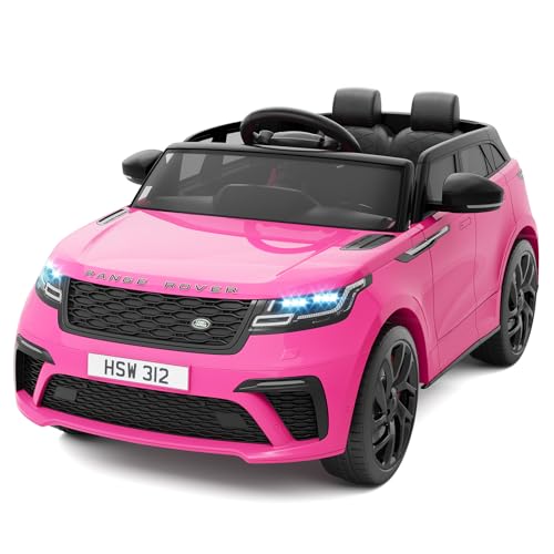 Kids Ride On Car with Remote, Licensed Land Rover Kids Electric Car, Ride On Toys for Children 4-8 with Mp3 Player, Rocking, Pull Rod, Pink