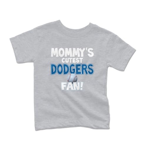 NanyCrafts Kid's Mommy's Cutest Dodgers Fan Shirt 12-18 Months Heather