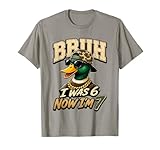 I was 6 Now I’m 7 Mallard Duck Birthday Hunting Camo Kids T-Shirt