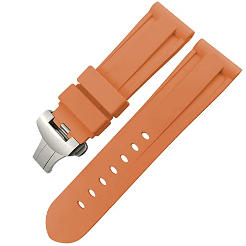 Fermoir de montre en silicone sport orange Butfly pour vos sessions de plongée