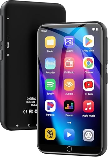 Image of 144GB MP3 Player with Bluetooth and WiFi, Android OS, 4 inch Touch Screen Spotify Music&Video Player, Built-in Speaker, FM Radio, MP4 Player for Kids
