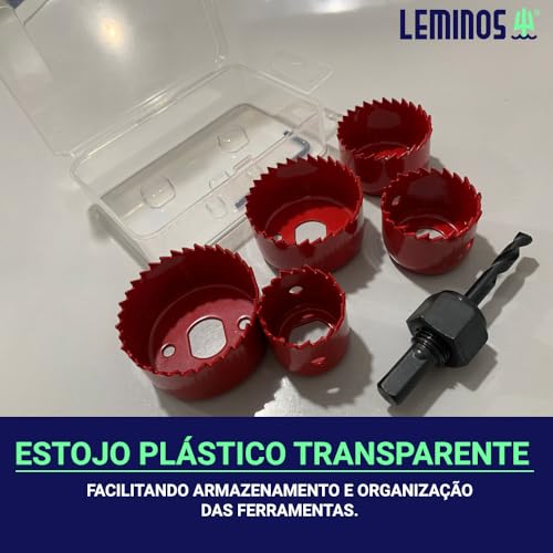 Jogo Serra Copo 6 Peças Para Madeira Gesso Pvc Plástico Profissional 32 à 54mm