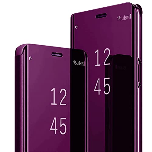 Coque Samsung S26 5G Miroir Clear View Étui Portefeuille Fuchsia Rigide Haute Qualité