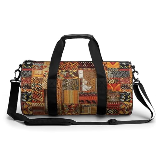 Gros sac de voyage en toile motif africain 45cm pour homme et femme