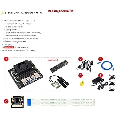 Jetson Orin NX AI Development Kit for Embedded and Edge Systems, with Jetson Orin NX AI Development Module, System-on-Module, Nano Size, 16GB Memory (JETSON-ORIN-NX-16G-DEV-KIT-A)