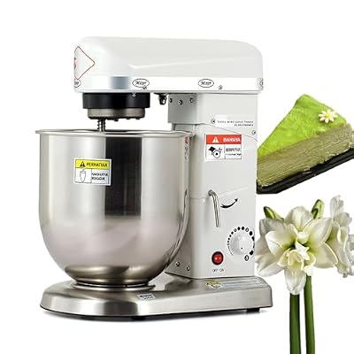 GSHSHOU Multi-Function Commercial Food Mixer, 500W Baking Stand Mixer, 3 Speeds Adjustable, with Stainless Steel Bowl, Dough Hook, Whisk & Beater, for Bakery Pizzeria Restaurant 5L