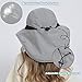 Outdoor Kids Sun Hat with Neck Flap UPF 50+ Qucik Dry Breathable Bucket Hats for Baby Boys Girls Safari Fishing Beach Hat Summer Adventure Light Grey Age 2-12 Years