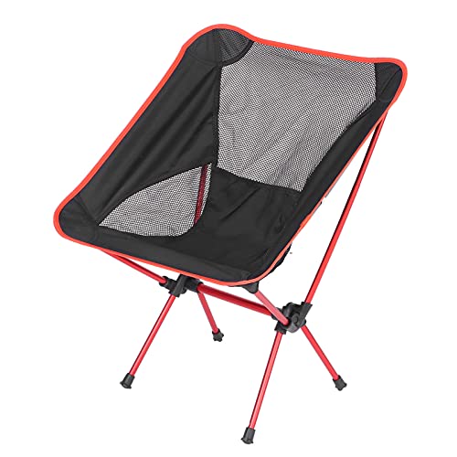 Aluminum Alloy Portable Chair, Compact Outdoor Chair Nylon Mesh Aluminum Frame Small After Folding Simple Operation For Camping(Big Red) #TOP3