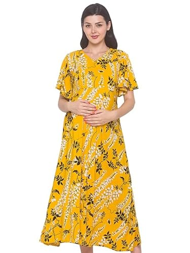 Image of AV2 Womens Viscose Maternity | Nursing |Feeding | Breast Feeding Dress with Zippers for Post Pregnancy