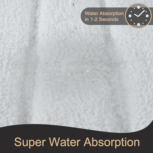 AROGAN Luxury Bathroom Rugs, Thick Soft and Absorbent Microfiber Non Slip Bath Mat, Rubber Backing Striped Rug Carpets, Machine Washable Plush Mats for Bathroom Floor, 24x60 Inch White by AROGAN - Used condition - Image 6