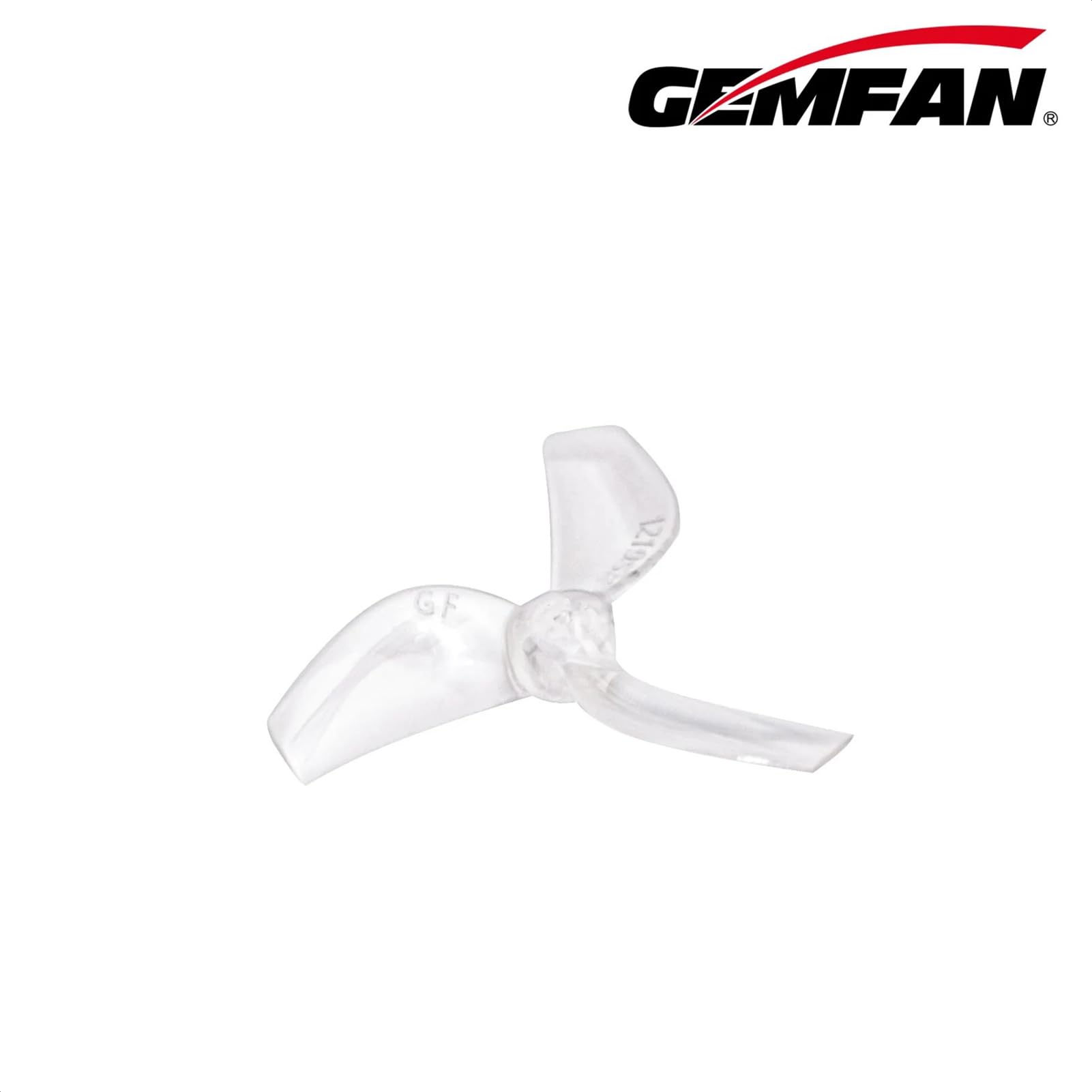 Gemfan 1219S śmigła FPV z 3 ostrzami z otworem środkowym 0,8 mm do mikro-małego Whoop FPV Racing Quadcopter (przezroczysty czarny, 16 szt. - 8CW 8CCW)