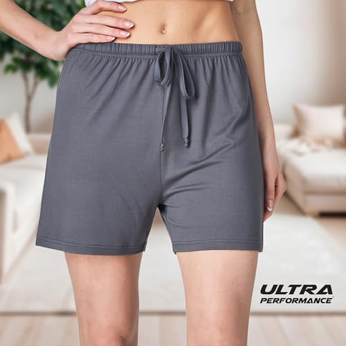Image of Ultra Performance 3 Pack Womens Boxer Shorts Soft Pajama Sleep Lounge Short