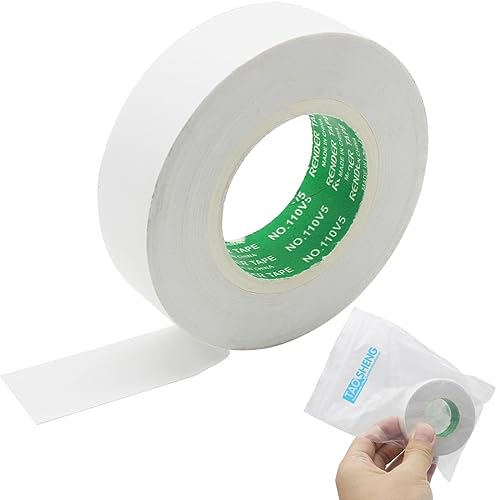 TAOSHENG PVC Electrical Tape, 18mm Width 20m Length Waterproof Strong Self-Adhesive Insulation Tape for Insulating Repairing Protecting Electrical Wires, White 1 Roll