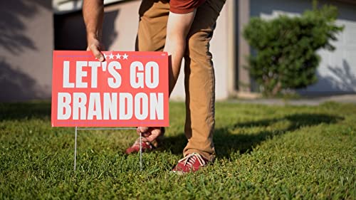Let's Go Brandon Yard Sign | 18" X 12" F Joe Biden Funny Chant Double Side Lawn Sign With Metal Stake #TOP3