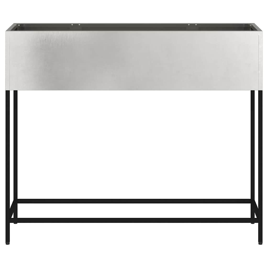 Hochbeet Edelstahl Silber 100 x 26 x 82 cm Pflanzkasten | Stilvoller Blumenkübel für Balkon und Terrasse, wetterbeständiges Design für eine einfache Pflanzenpflege.