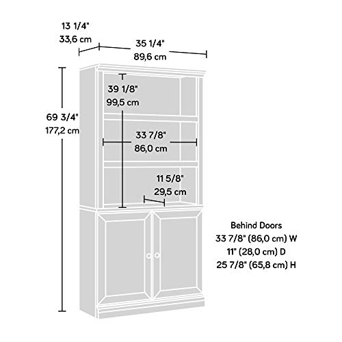 Sauder Select Book Shelf, Bookshelf with Storage, Library Bookcase with Doors and Adjustable Shelves, in Estate Black by Sauder - Image 6