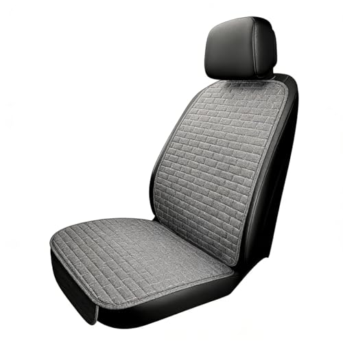 Linen Car Seat Covers Front Seats for Mercedes-Benz C-Class Coupe 3.Gen (C204), Durable Non-Slip Breathable Seat Protector, Universal All Season Comfort,Grey-1 Front