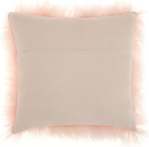 Mina Victory by Nourison TIBETAN SHEEPSKIN Mina Victory Rose Decorative Pillow By Nourison, 16" X 16"