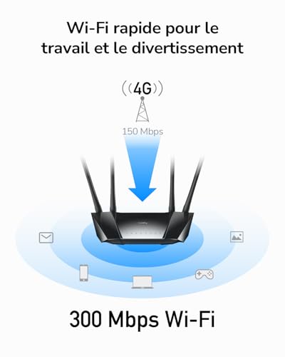 Routeur WiFi 4G LTE Cudy - Internet rapide, 4 ports Ethernet Routeur WiFi 4G LTE Cudy - Internet rapide, 4 ports Ethernet