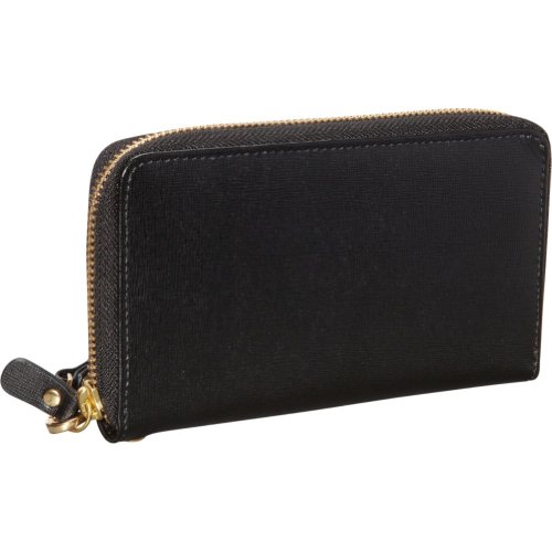Saffiano Leather Slim Cellphone Clutch Wallet Color: Black #TOP2