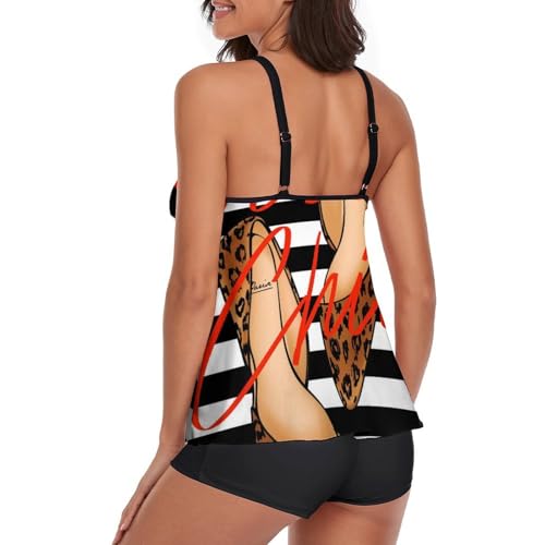 Tankini léopard masquant le ventre avec shorty confort pour femme - 3