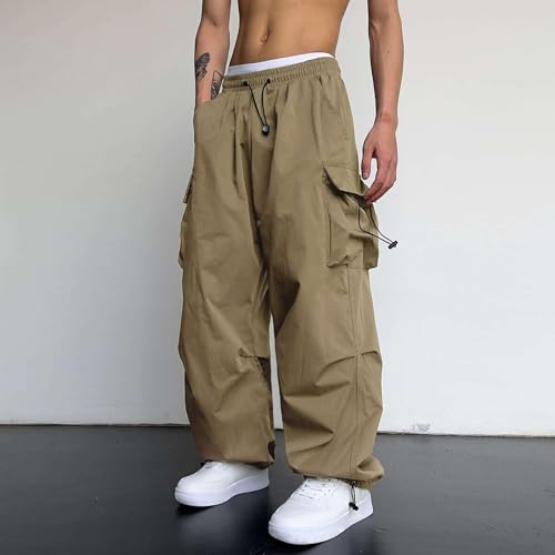 Parachute Pants for Men Shrink-Proof Hip Hop Pant All-Day Comfort Casual Pants Trouser Side Pocket Drawstring Pant3