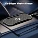 Wireless Car Charger Silicone Pad, for iPhone12/11 Pro/XS/XR/8/8Plus,15W Fast Car Wireless Charging Non-Slip Mat, for Samsung S21/S22/S23/S24/S25/Androids,80cm Cable, Black