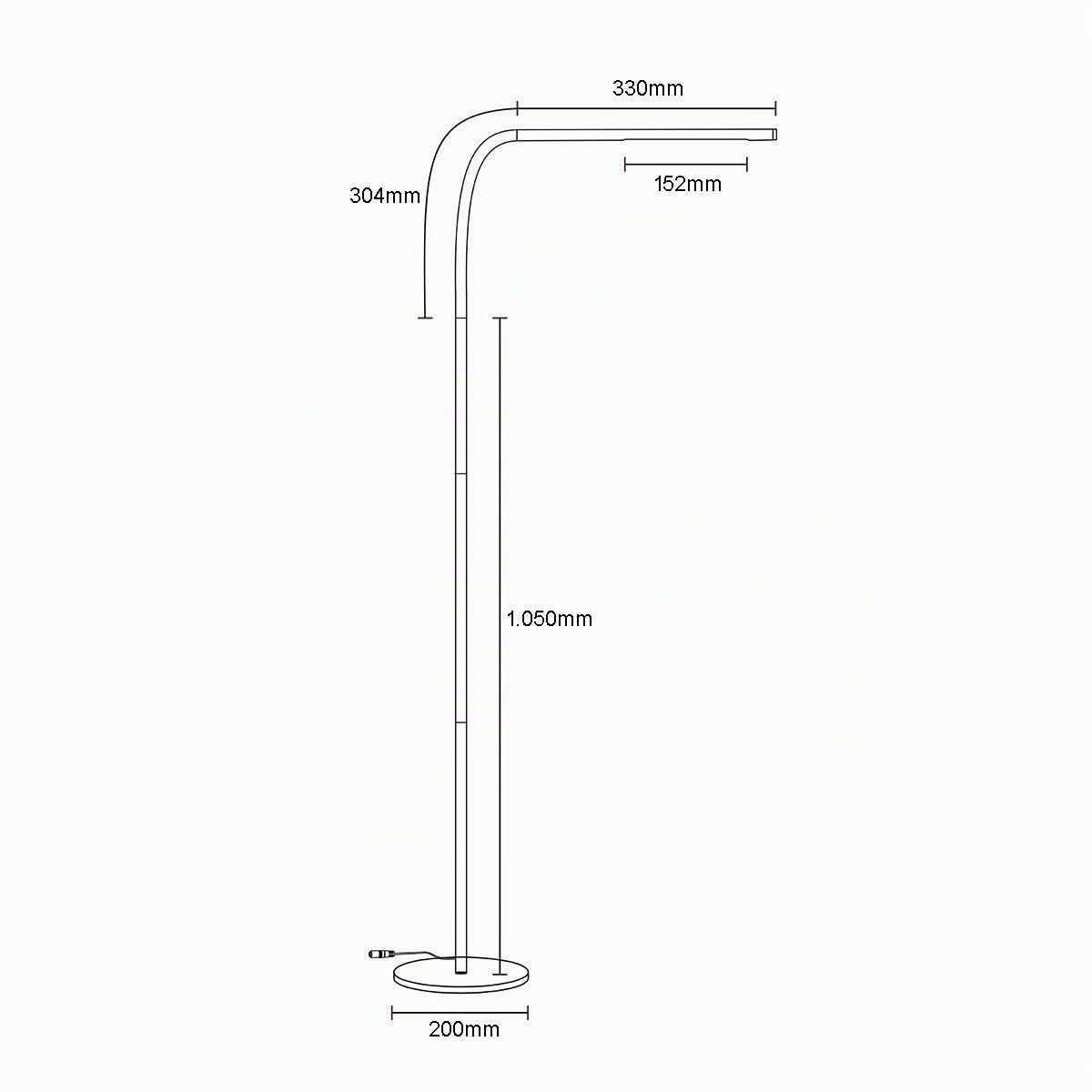 LIGHTEU, LED Stehleuchte 6W Berührungssensor Schalter, Stehlampe moderner und einfacher Stil, stufenloses Dimmen, langer verstellbarer Arm für Sofa/Office Lesung, Wohnzimmer, Schlafzimmer