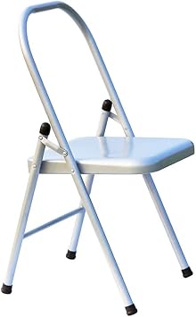 Transform Your Yoga Practice with Our Reinforced Folding Chair. Its Perfect for backbends, Recovery Poses, and More.,Silver