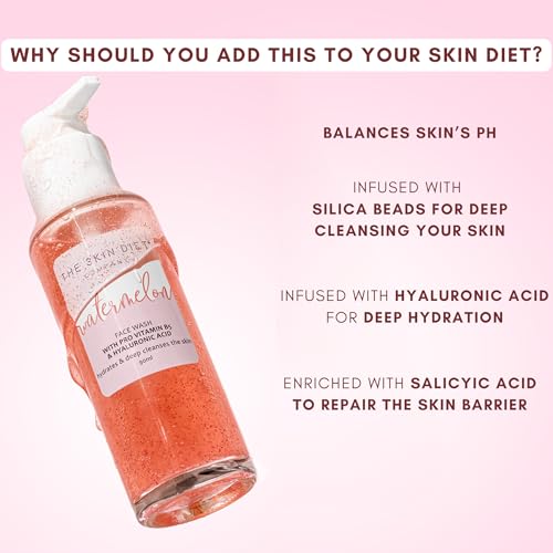 Image of THE SKIN DIET COMPANY Brightening Superfoods Duo | Watermelon Face Wash & Beetroot Moisturizer | Hydrating, Non-Sticky Combo for Glowing, Plump Skin | Vegan & Sulphate-Free for All Skin Types (90ml + 15ml)