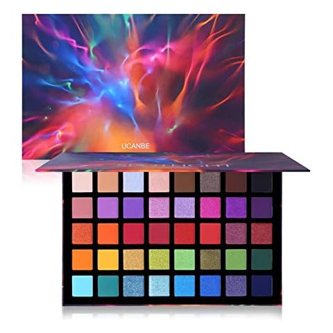 UCANBE Matte Eyeshadow Palette - Professional 40 Vibrant Colours Eye Shadow Palette | Matte & Shimmer Makeup Palette Highly Pigmented & Blendable Power Long Lasting Waterproof Metallic Eye Shadows Cover