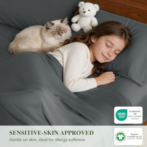 Image of 100% Organically Grown Bamboo Viscose King Sheet Set with Pockets on Side